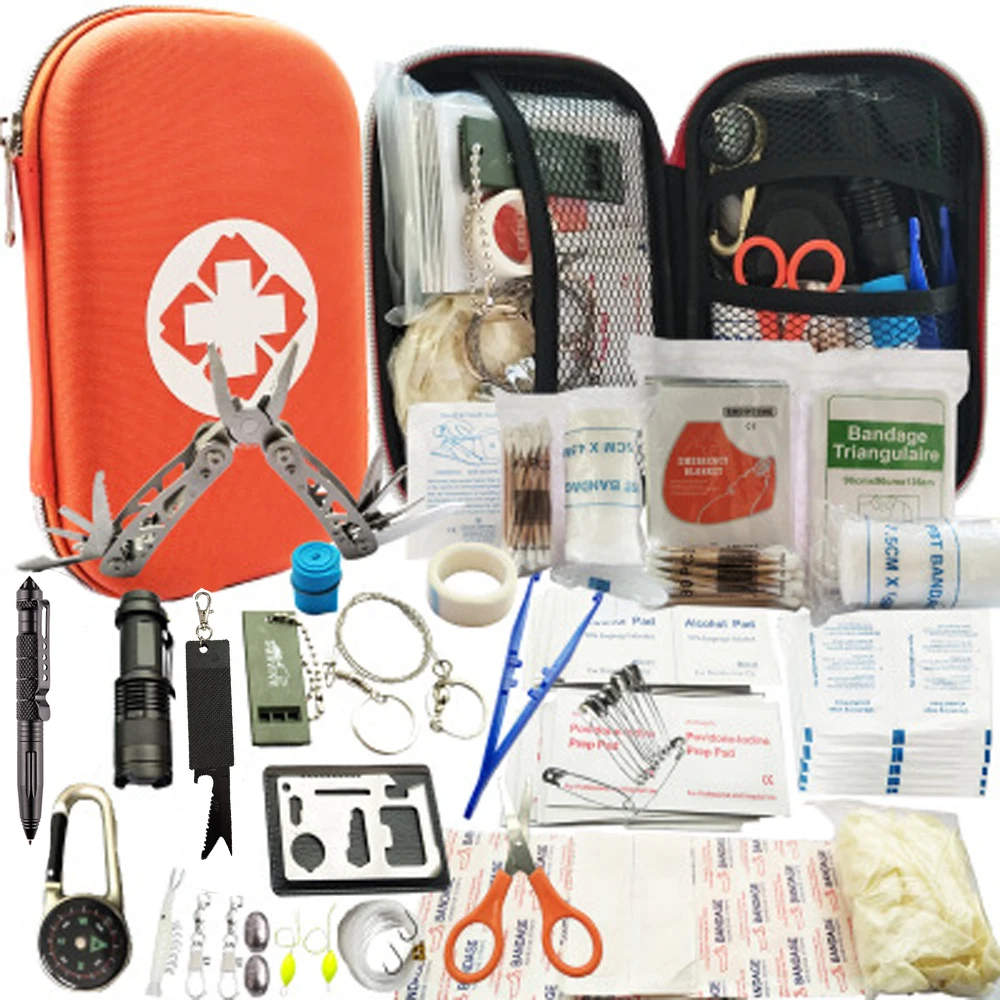 Billige 80 in 1 Outdoor survival kit Set Camping Reise Multifunktions Erste hilfe SOS EDC Notfall Liefert Taktische für Jagd werkzeug
