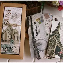 30 шт/партия винтажная бумажная Закладка в стиле Парижа/бумажный держатель книги/карточка сообщения/Упаковка из крафт-бумаги