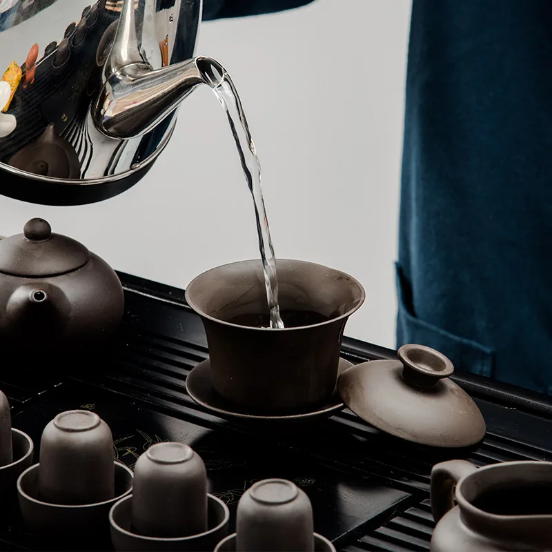 Elegant Chinese wood Tray Classic Kung Fu Tea Set Table Serving Tray Small Natural Traditional For Teapot Storage