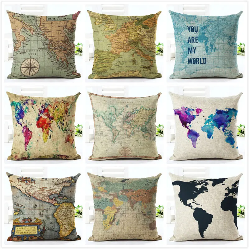 Pillow Case Decorative Anime Fancy Map Pillows Cushion Washable Pillow Case Decorative Anime Fancy Map