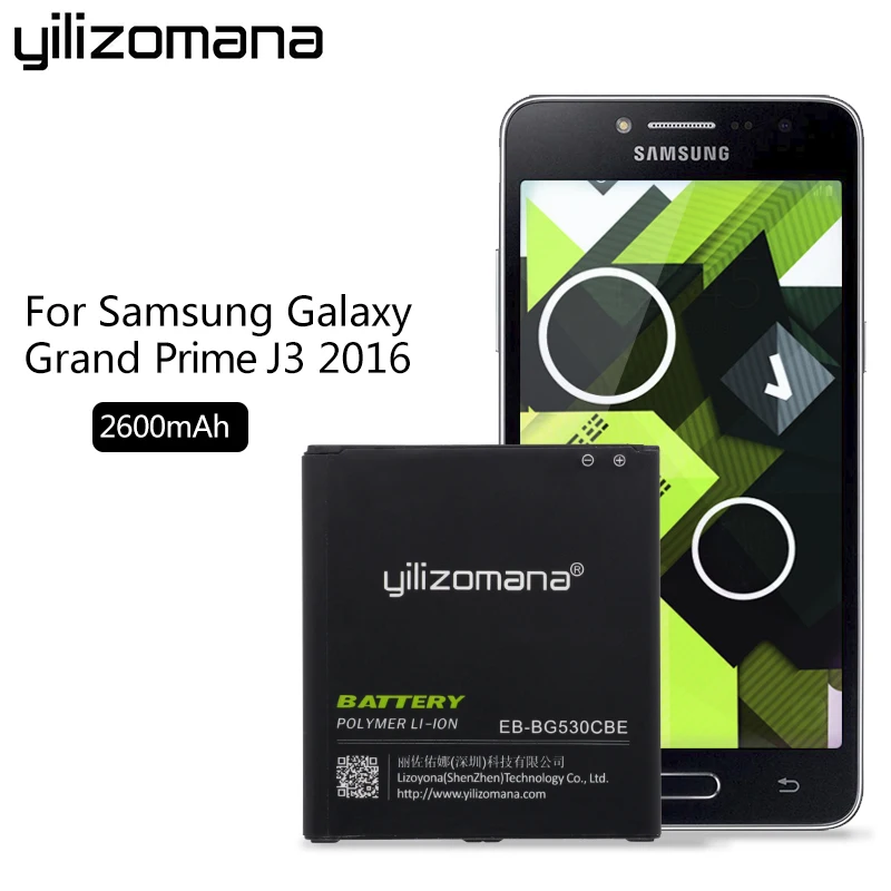 

YILIZOMANA Phone Battery EB-BG530CBE For Samsung Galaxy Grand Prime J3 2016 G530 G531F G530H G530F 2600mAh Replacement Batteries