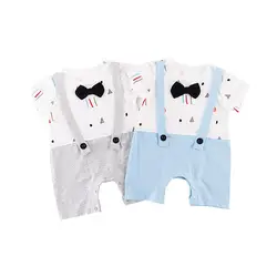 2018 летние для маленьких мальчиков джентльмен комбинезон короткий рукав цельный Спортивный костюм для малышей с Подтяжки для женщин