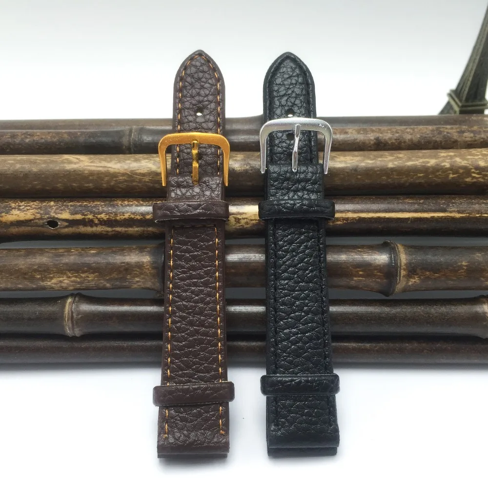 Ремешок кожаный с тиснением для наручных часов 12/14/16/18/20 мм|leather strap|leather strap blackblack
