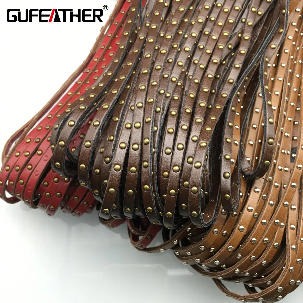 GUFEATHER P45/5MM PU Rivet leather cord/jewelry