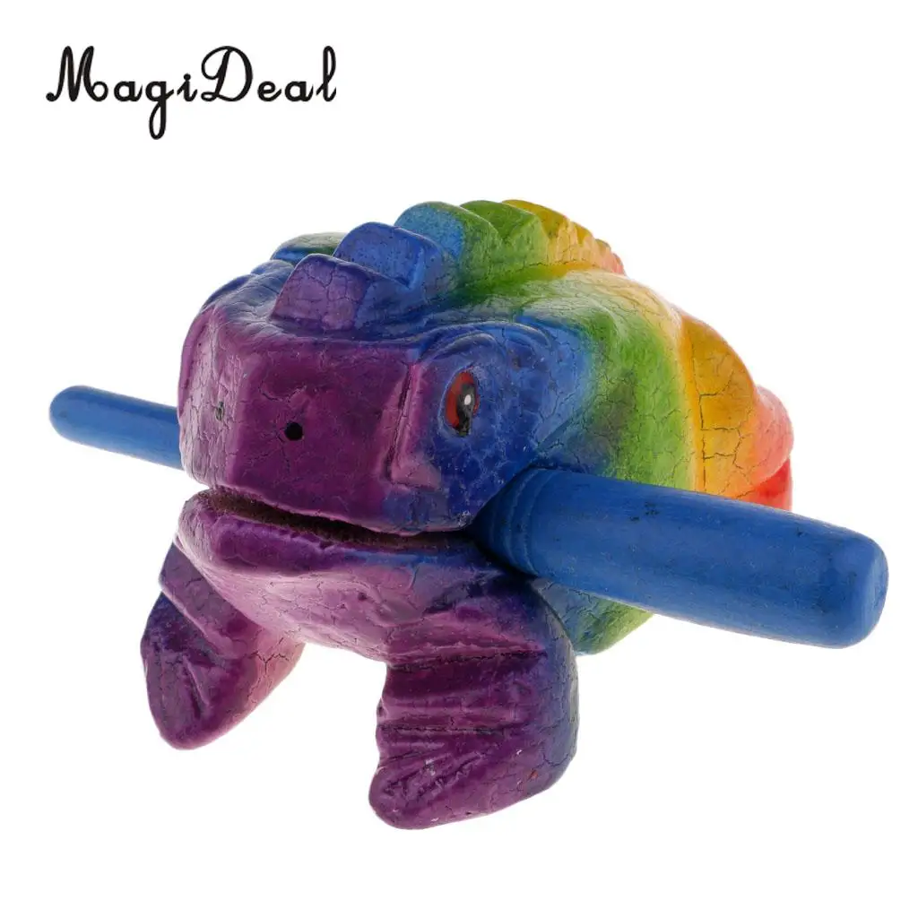 Thailand Hand Carved Wood Frog Guiro Rasp Croaking Sound Toy Musical Instruments Tone Block Feng Shui Figurines Lucky Crafts