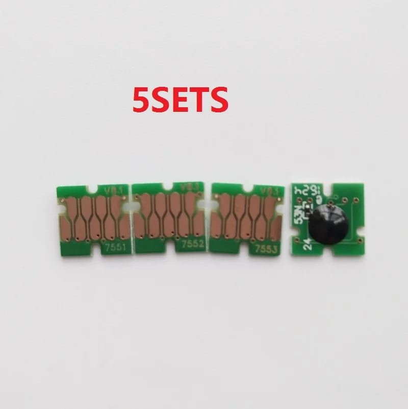 

INK WAY T7551 T7552 T7553 T7554 ARC chips for Epson WorkForce Pro WF-8010W 8090DW 8510DWF etc.,5SETS