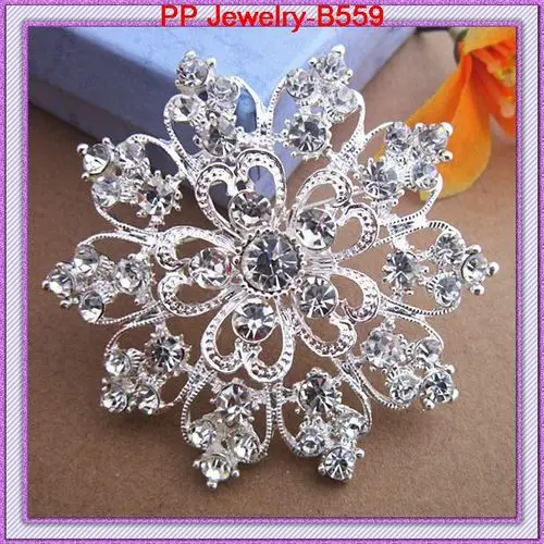 Яркое серебро Цвет Ясно Кристалл Rhinestone Роскошный Сердце цветок Свадебные