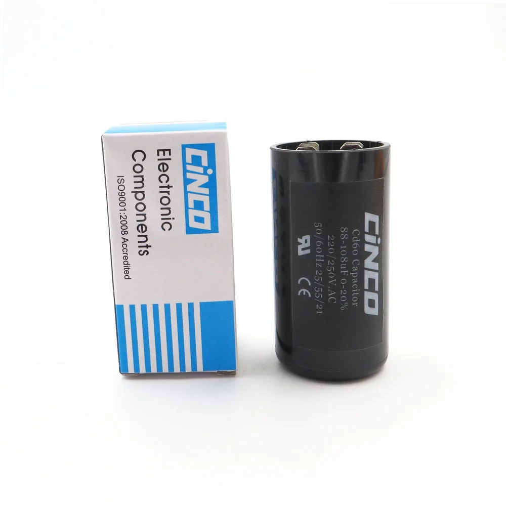 

88-108UF 220V 250V 275V CD60 Motor Starting Capacitors RV Eletrical Engine 88 108 MF MFD HVAC Electrolytic 220VAC 250VAC