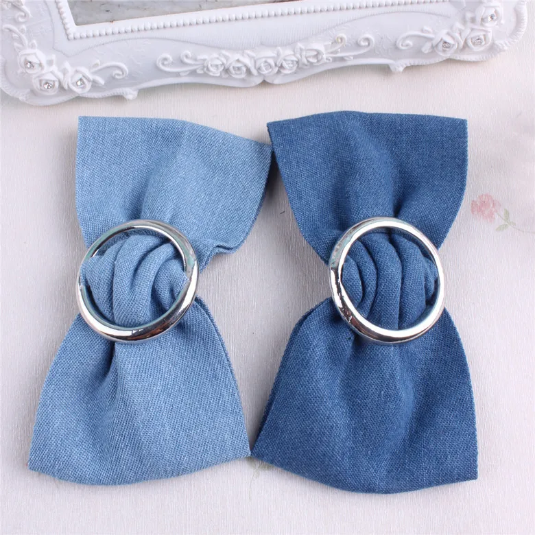 

New arrival Fashion Young women Lovely big denim bow hairbands girl vintage hair accessories hairpins