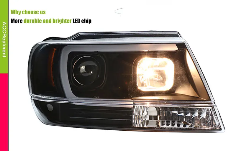 Авто PRO 1999-2004 Grand Cherokee головной светильник s Grand Cherokee U светодиодный светильник направляющий ангельские глазки DRL автомобильный Стайлинг ксеноновый HID комплект для парковки