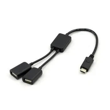 

USB 3.1 Type C USB-C to Dual 2 Port Hub Adapter For PC Laptop Tablet Macbook Support Windows 8 MacOS