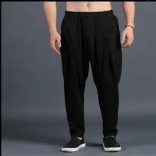 S-5XL новые шаровары мужские модные повседневные свободные брюки большого размера плюс брюки с большим шаговым швом драпированные широкие брюки костюмы