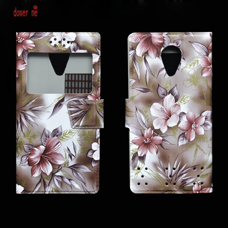 dower me Colorful Flower Flip PU Leather Case Cover For Prestigio Muze B3 Smart Phone | Мобильные телефоны и аксессуары