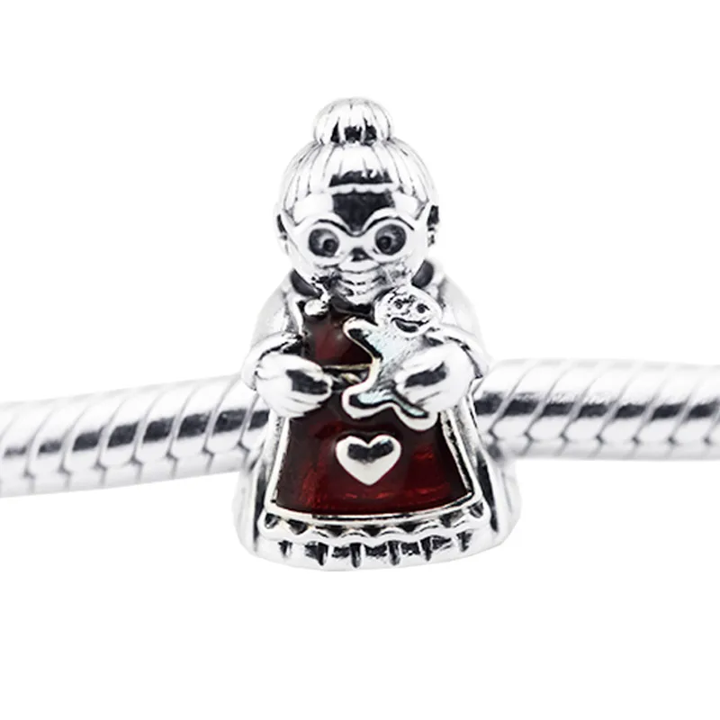

925 Silver Jewelry Beads Fits Brand Bracelet Mrs Santa Claus Silver Charm Beads for Jewelry Making Gifts for Women FL486