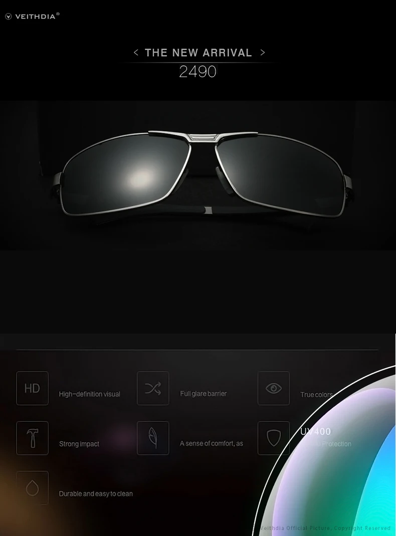 VEITHDIA, новинка, мужские солнцезащитные очки, поляризационные, солнцезащитные очки, очки для вождения, oculos de sol, мужские очки, аксессуары, оттенки для мужчин