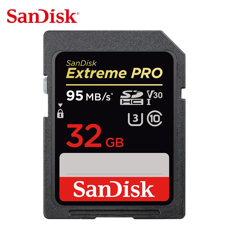 Двойной Флеш-накопитель SanDisk Extreme PRO SDHC/SDXC карты SD 16 Гб оперативной памяти, 32 Гб встроенной памяти, слот для карт памяти 64 ГБ 128 ГБ 256 C10 U3 до 95 МБ/с. для камеры/видеокамеры/компьютер