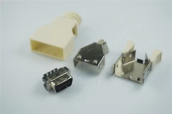 

5pcs DIY SCSI Connector MDR 14 Positions Male Plug Solder 14 Pin Connector Shell Kit shield for cable assembly 0.5A