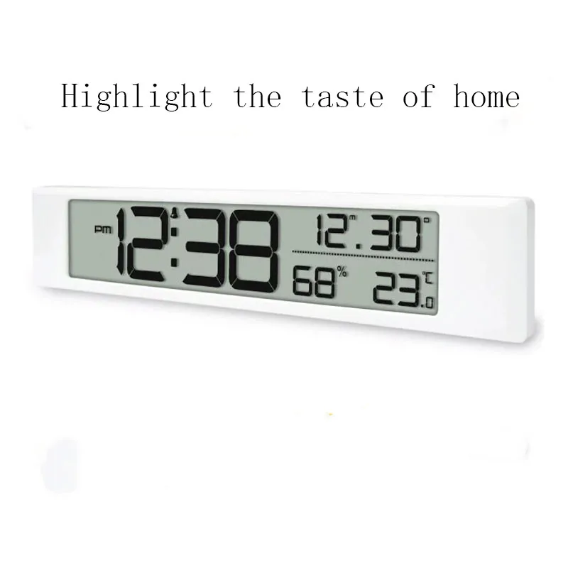 

Temperature and Humidity Display Wall Clock Decoration European Battery Clock Digital Electronic Alarm Clock