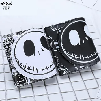 

Cartoon Short Trifold Wallet Purse PU Leather Girl Boy Children Gift Wallets Card Case Holder The Nightmare before Christmas