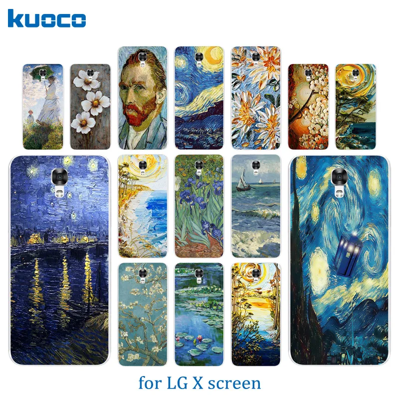 Soft TPU Case For LG X Screen / View K500N K500DS Van Gogh Pattern Silicone Cover Phone Cases |