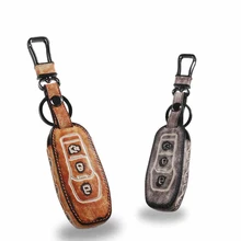 Leather Car Keychain Key Fob Case Cover wallet for Ford Kuga Focus Mondeo Fieata Explorer Edge Key Rings Holder bag Accessories