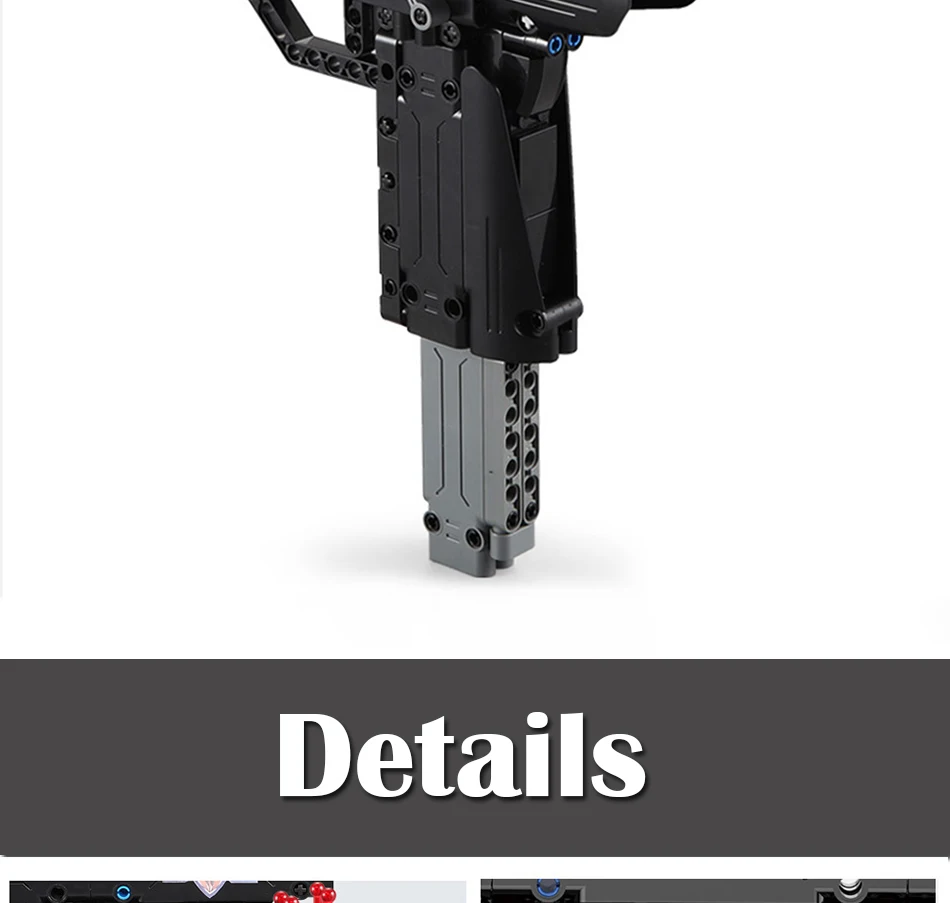 Игрушечный пистолет, строительные блоки, модель пулемета UZI, военный конструктор, набор оружия, Детская уличная игрушка для мальчиков