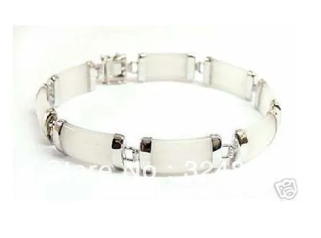

Genuine Sterling Silver snow-white Jade Bracelet