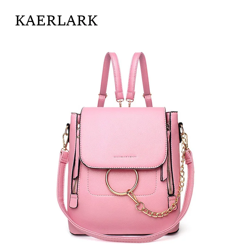 KAERLARK Brand New Fashion Women s Backpacks Female High Quality PU Leather School Backpack For Ladies