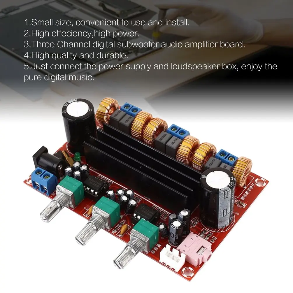 

XH-M139 DC12V - DC24V 50W+50W+100W 2.1 three Channel digital Subwoofer TPA3116D2 Amp Power Amplifier Board D3-005
