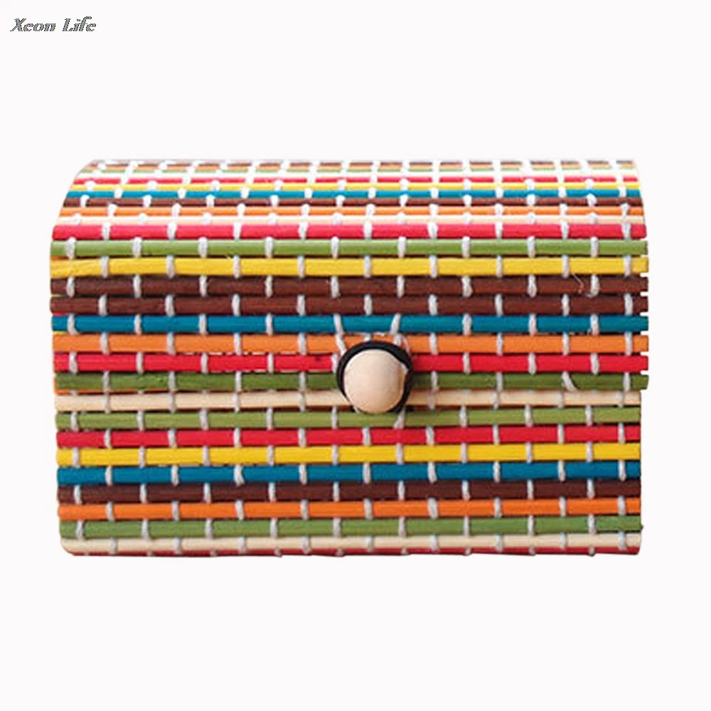 

ISHOWTIENDA New Ring Necklace Earrings Bamboo Wooden Jewelry Storage Boxes For Beads Jewelry Display Organizer Container Box
