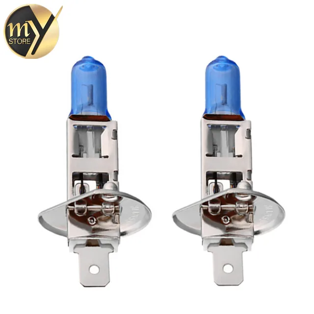 2pcs H1 100W 12V Halogen Bulb Super White Fog Lights High Power Car Headlight Lamp Car Light Source parking 6000K