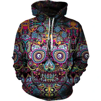 

Jumeast 2018 Newest Men/Women Fashion 3d Hoodies Funny Skull Pattern Print Hooded Sweatshirt Tracksuits