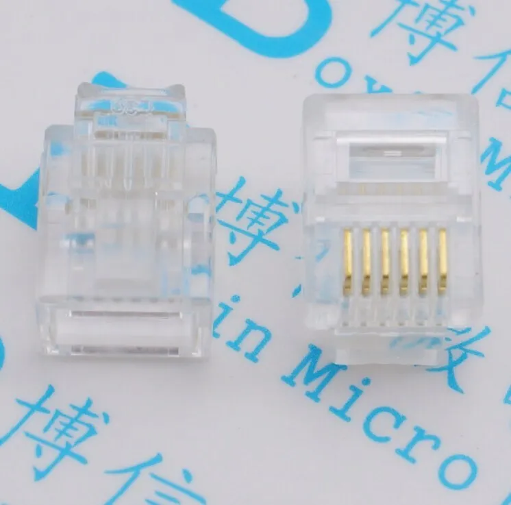 10Pcs/Lot Telephone Cable Crystal Head Rj11 Rj12 Universal 6 Core 6P6C Joint Network | Обустройство дома