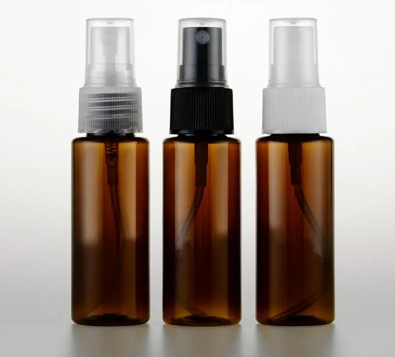 

40 мл коричневый цвет спрей насос путешествия ПЭТ бутылка для косметической упаковки, 1,4 унции пластиковые пустые бутылки для жидкости SN1215