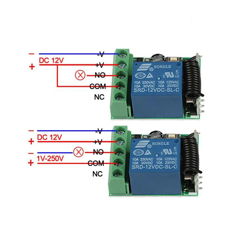 QIACHIP 433 Mhz универсальный Беспроводной удаленного Управление коммутаторы DC 12 V 1CH реле приемника модули+ RF передатчик 433 удаленных управление s