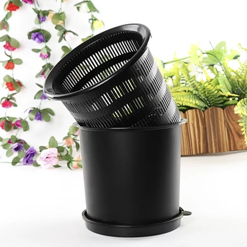 

8" Premium Plastic Root Controlling Round Plant Pot Drainage Mesh Garden Container for Indoor Outdoor Gardening Plants