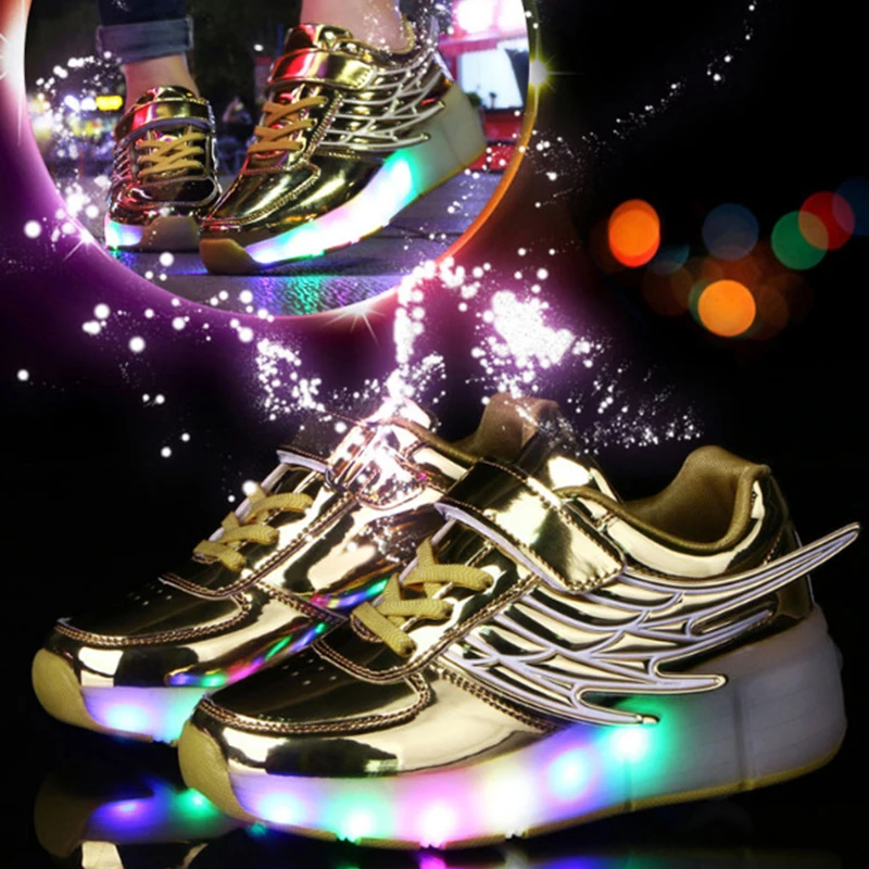 Детские светящиеся кроссовки с колесами; коллекция года; детская обувь; роликовые коньки; Детские кроссовки на колесах для мальчиков и девочек; tenis infantil