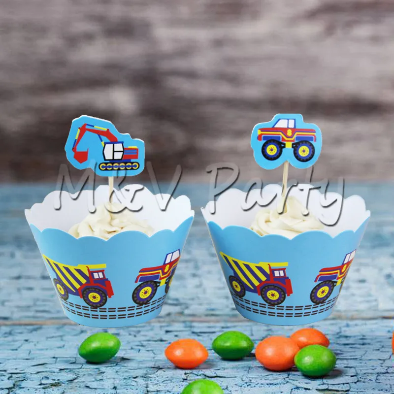 M&V Creative Cartoon Cars Theme Birthday Party Disposable Tableware Set Plate Cup Napinks Baby Shower Party Supplies Decorations