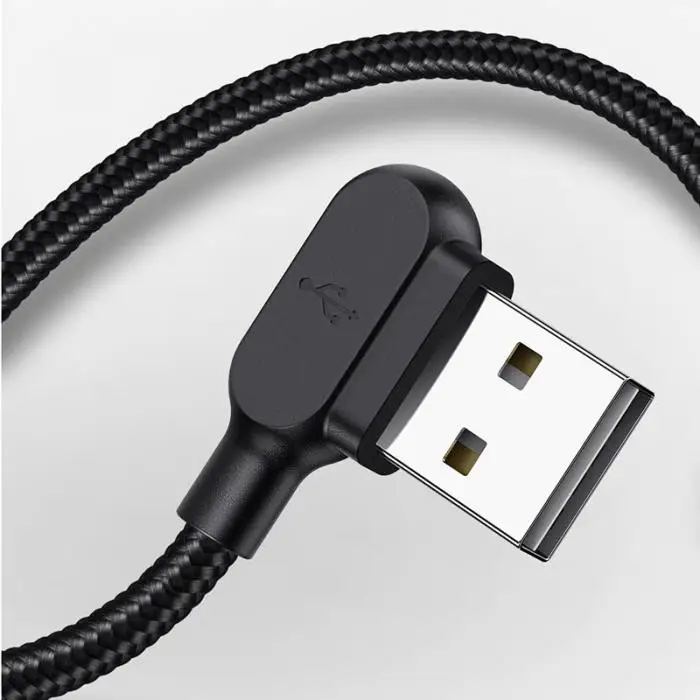 USB 3,1 Быстрый зарядный кабель под прямым углом 90 градусов кабель для синхронизации данных со светом ND998