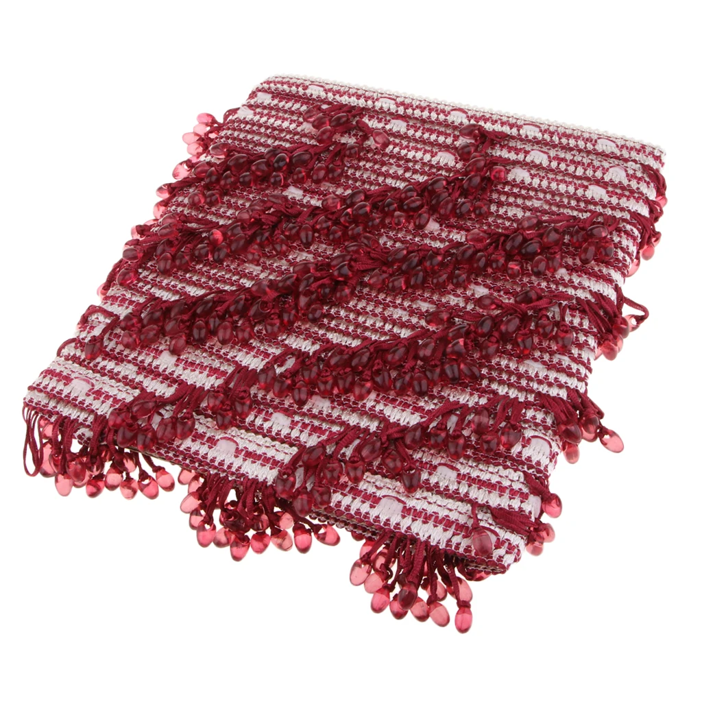 12 Meters Luxury Style Beads Tassel Trimming Curtain Tassel Trims Lace for DIY Sewing Bag Sofa Upholstery