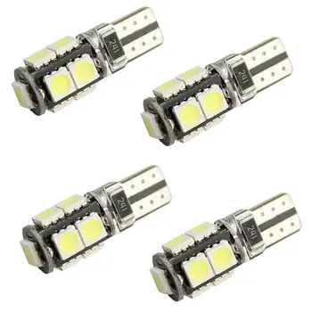 

4pcs T10 Canbus No Error Light 9 led SMD 5050 LED Can bus W5W 194 Car Side Light Car LED Light Bulbs Wedge Lamp 12V DC White