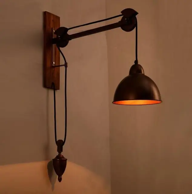 Loft Style Iron Spindle Pulley Wall Sconces Industrial Lamp Vintage ... Loft Style Iron Spindle Pulley Wall Sconces Industrial Lamp Vintage ...