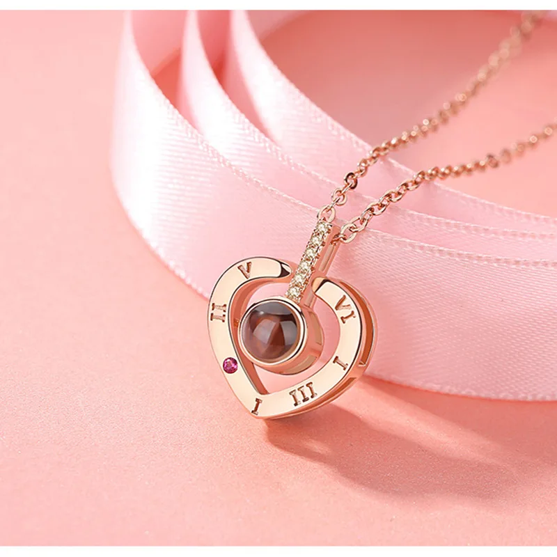 

100 Languages I Love You Copper Alloy Pendant Necklace Romantic Love Memory Necklace Love Wedding Gift N001