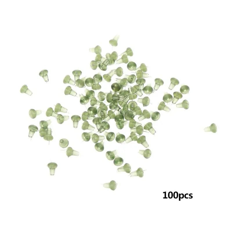 

100 Pcs/Set Fishing Bait Hook Fixing Beads Earrings Hooks Plug Soft TPR Nuts Tackle Practical Accessories