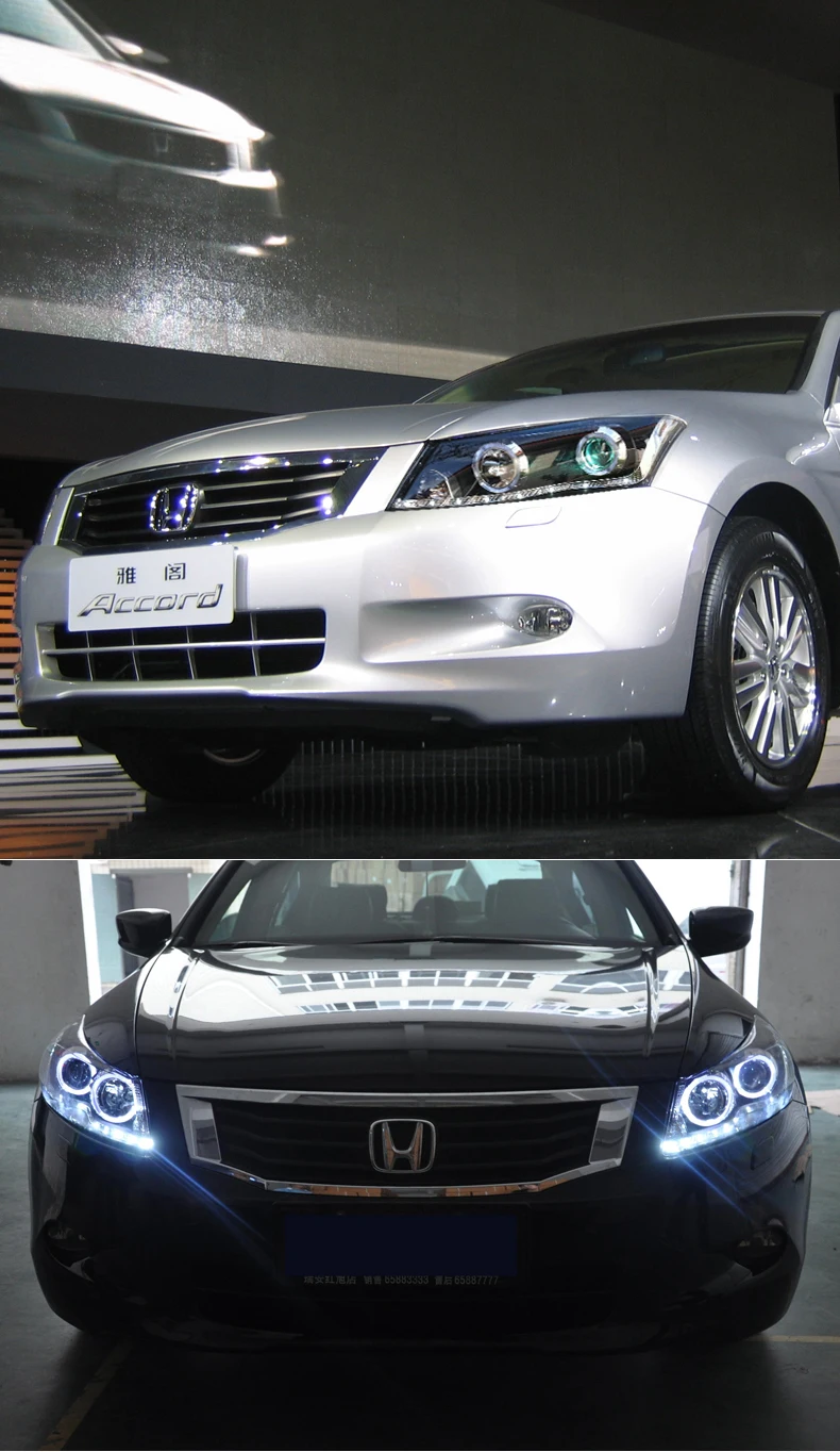 D-YL автомобильный Стайлинг для Honda Accord фары 2008-2013 Accord светодиодный фары DRL Биксеноновые линзы дальнего ближнего света парковочные противотуманные фары