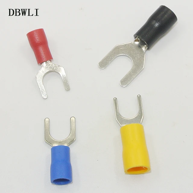 50pcs 22 10 Awg Stud 1 4 Insulated Fork Wire Connector Electrical Crimp Terminal Fork Spade Terminal 50pcs 22 10 Awg Stud 1 4 Insulated Fork Wire Connector Electrical Crimp Terminal Fork Spade Terminal