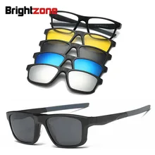 Brightzone оправы для очков для мужчин и женщин с 4 зажимом на поляризованных солнцезащитных очках Магнитные очки для мужчин близорукость компьютерная оптическая
