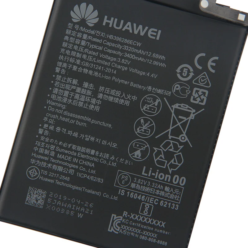 Оригинальная сменная батарея HB396286ECW для huawei Honor 10 Lite Honor10 Lite Pour P Smart настоящая батарея для телефона 3400 мАч