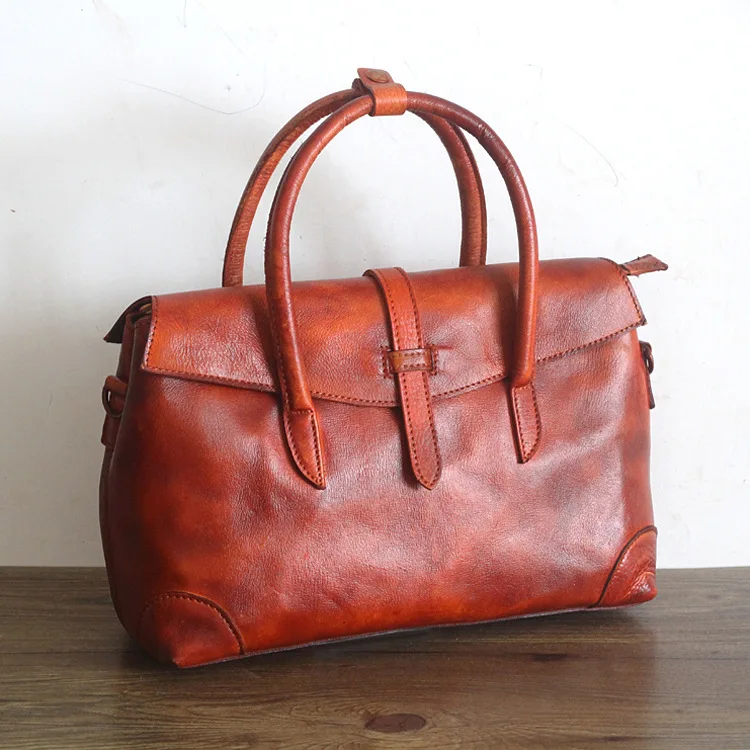 AETOO The new retro fashion female bag head cowhide shoulder handbag female original hand rub color leather bag