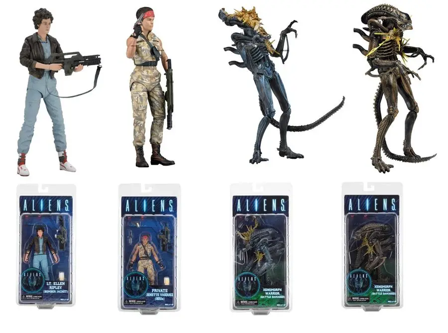 Инопланетянин NECA Series 12 набор из 4 фигурок для действий Ripley Vasquez & Warrior Aliens|alien series|neca